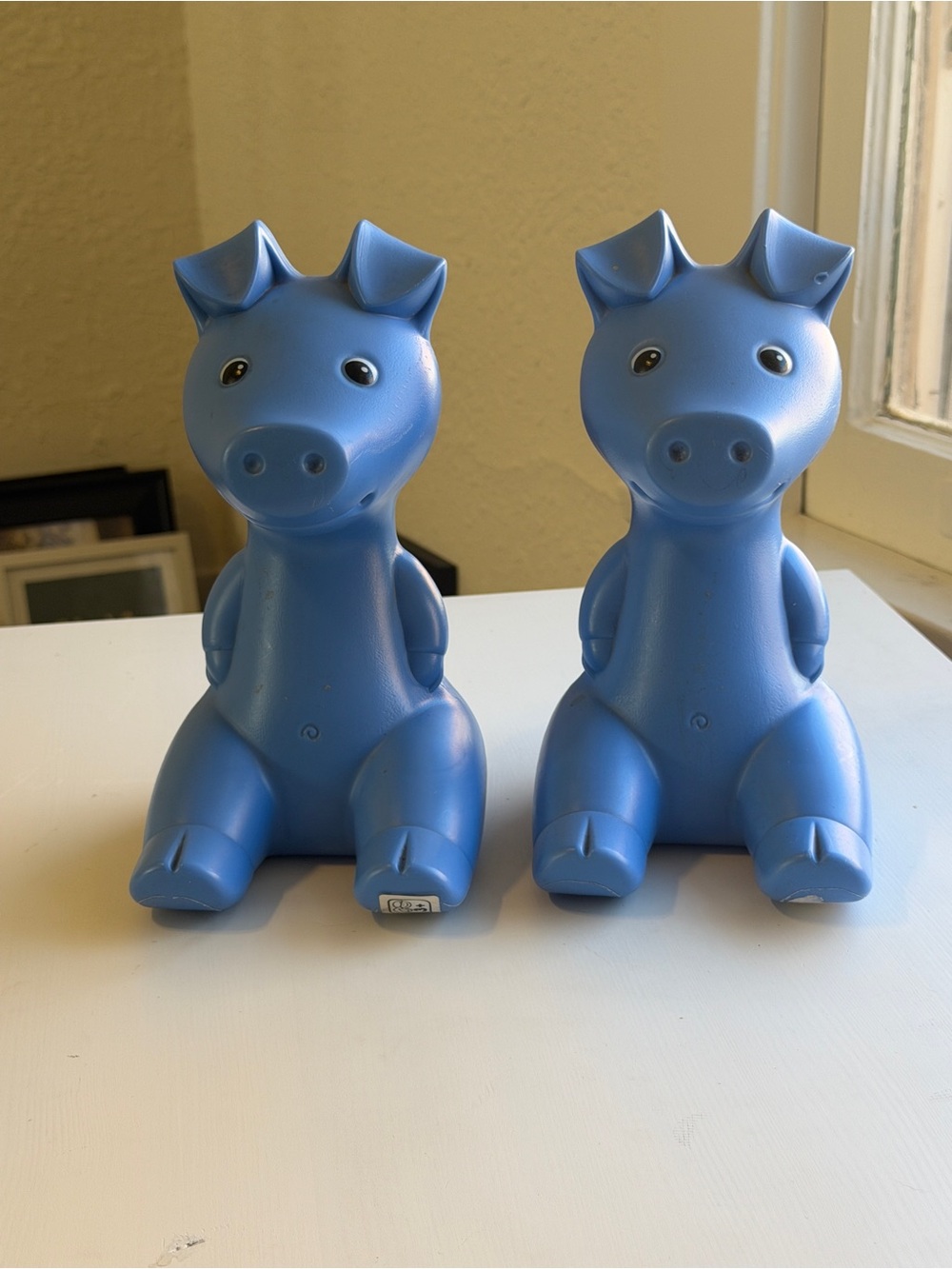 Vintage IKEA PS GULLGRIS Blue Piggy Bank Pair Monika Mulder 22665